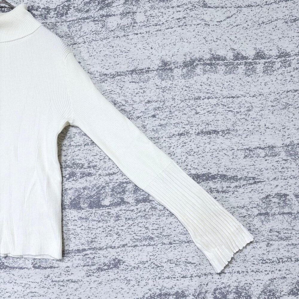 Ramit Turtleneck Rib Knit Flare Sleeve Ivory L Fall/Winter - Picture 5 of 5